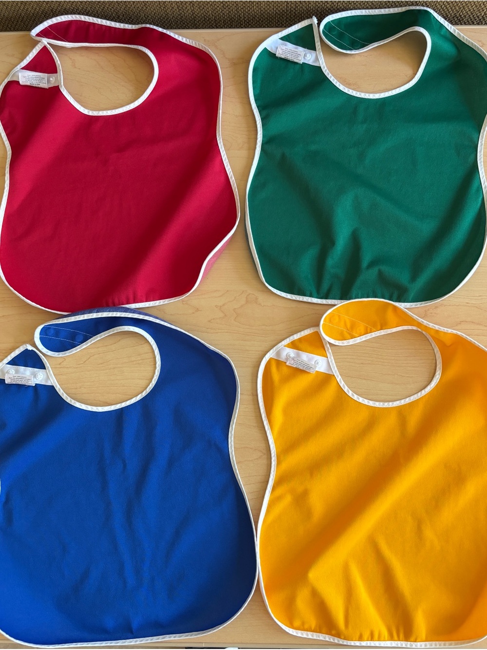 Lot Of 4 Toppy Toddler Large Waterproof Bibs - Lightweight, Soft & Durable